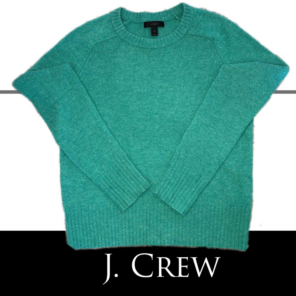 J. Crew Wool Crew Neck Sweater XS Festive Green